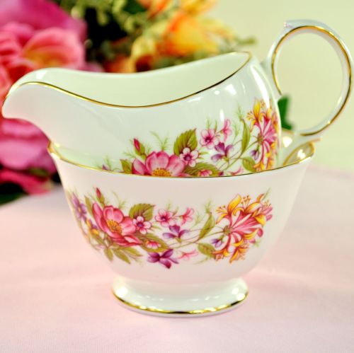 Colclough Wayside Vintage Milk Jug and Sugar Bowl
