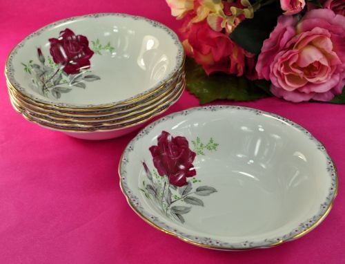 Royal Stafford Roses To Remember Set Of 6 Cereal or Dessert Dishes