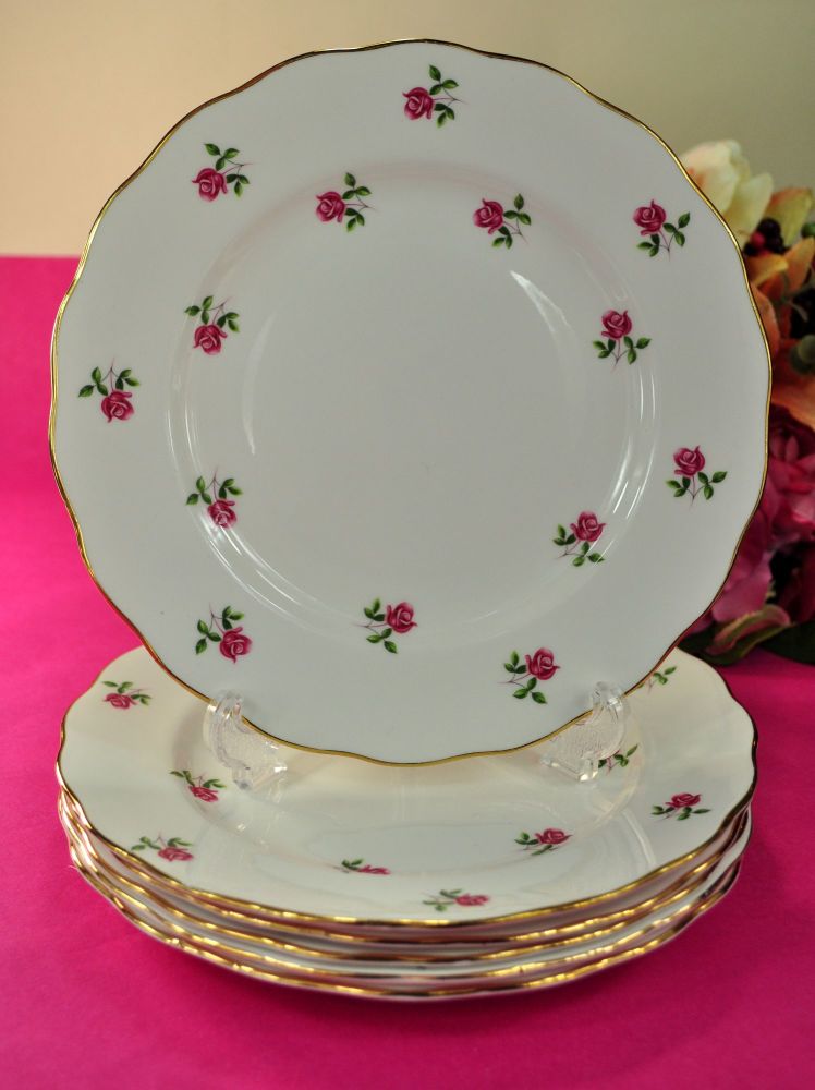 Colclough Fragrance Ditsy Pink Roses 21cm Plates Set