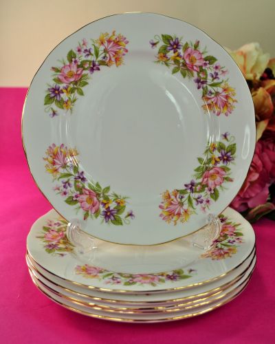 Colclough Wayside Hedgerow Pattern 20cm Plates Set
