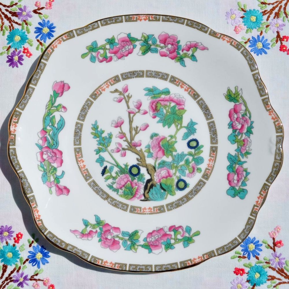 Duchess Indian Tree Pattern Vintage Bone China Cake Plate
