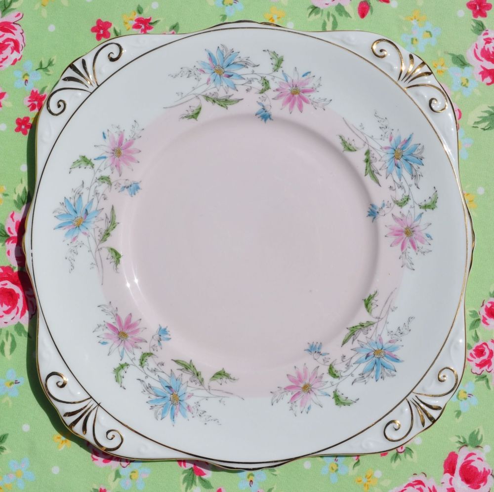 Royal Grafton Summer's Day Hand Painted Cake Plate c.1960s
