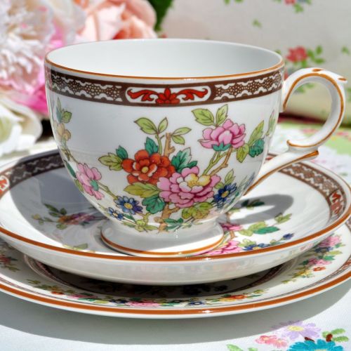Coalport Flower Of Tibet Teacup Trio c.1960s