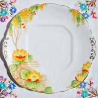 Antique Taylor and Kent Water Lily Cake Plate c.1912+