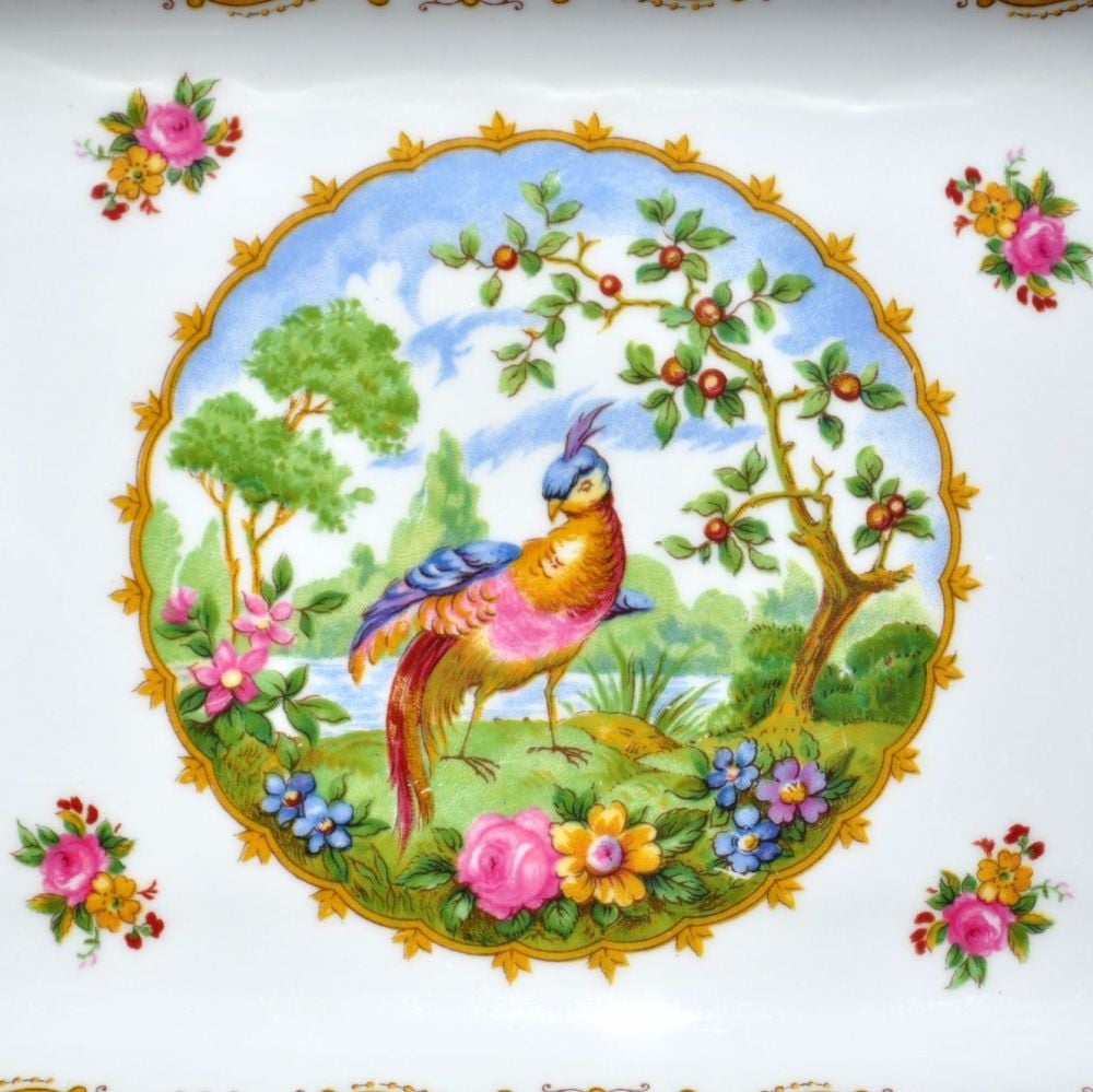 Central Colourful Bird and Flowers Panel