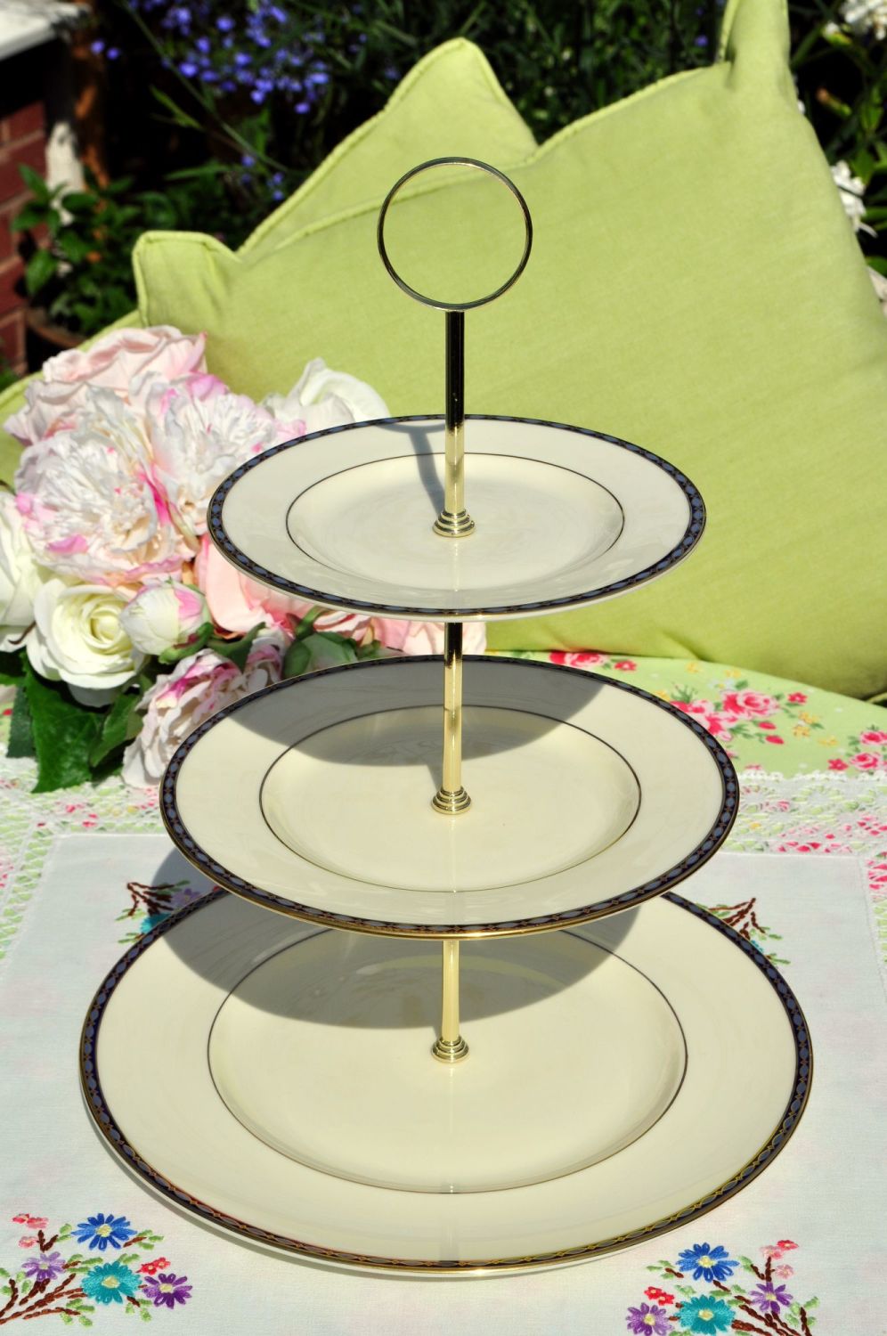 Minton St.James Pattern Bone China 3 Tier Cake Stand