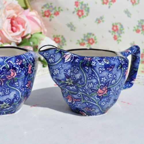 Ringtons Blue Chintz Milk Jug and Sugar Bowl