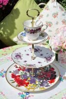 Violette Teacup Top Vintage China 3 Tier Cake Stand