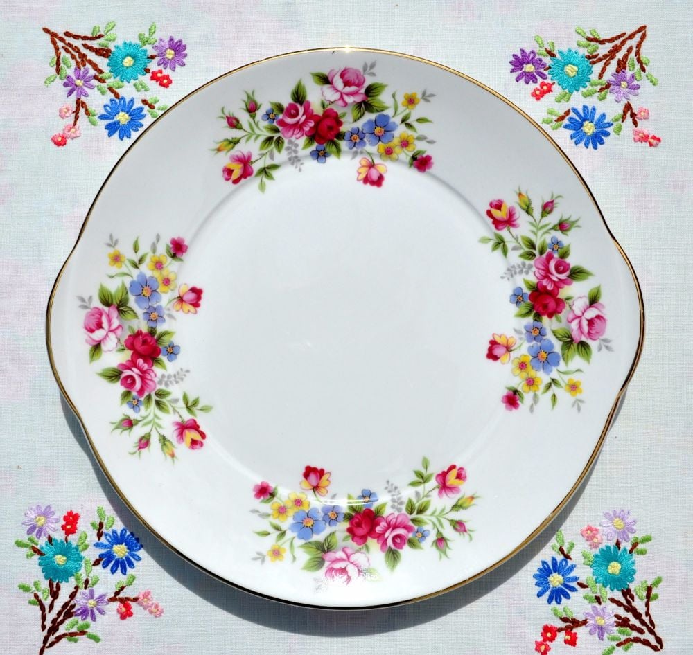 Royal Grafton Floral China Cake Plate c.1950s