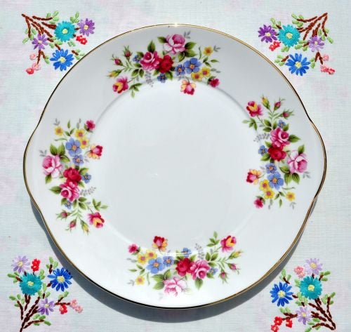 Royal Grafton Floral China Cake Plate c.1950s