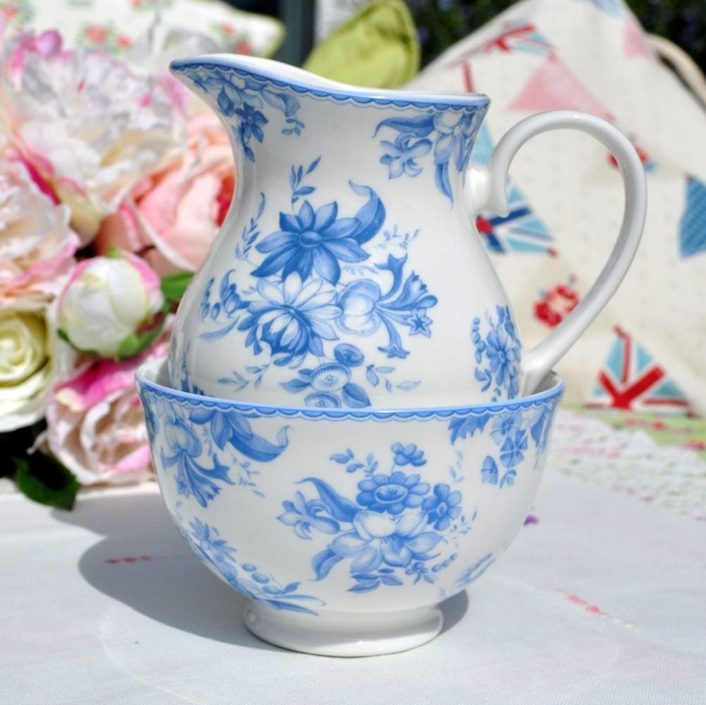 Whittard of Chelsea Earl Grey Pattern Milk Jug and Sugar Bowl
