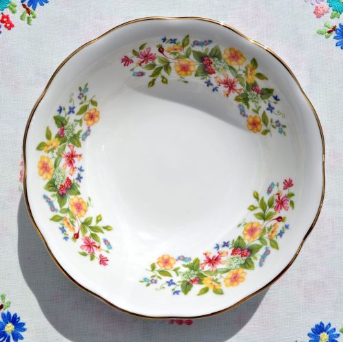 Colclough Hedgerow Bone China Dessert Dishes Set of Six c.1960's