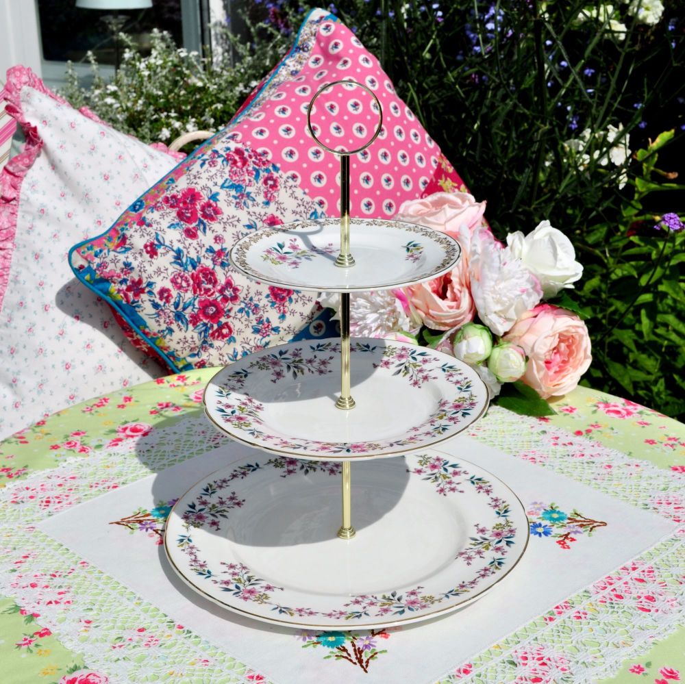 Royal Grafton Vintage Floral 3 Tier Cake Stand c.1957+