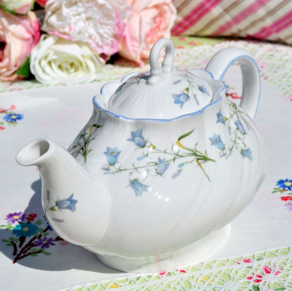 Beautiful blue harebell pattern bone china teapot