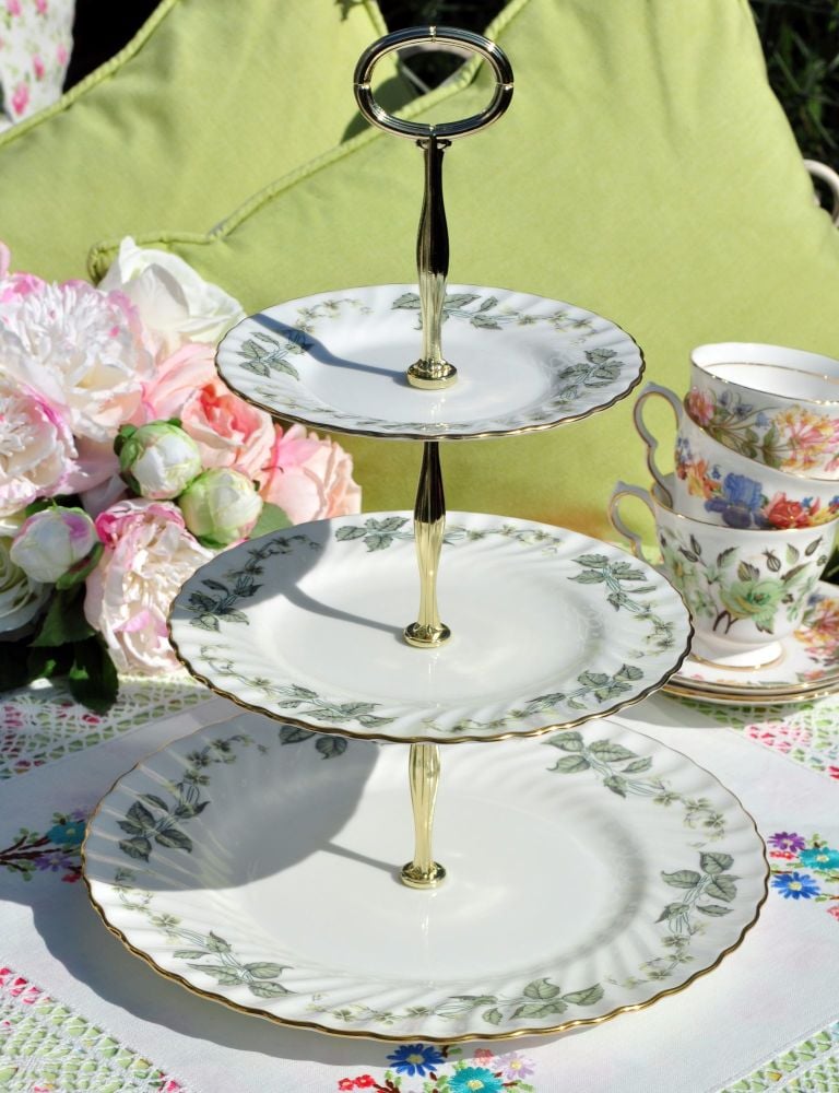 Minton Greenwich Pattern 3 Tier Cake Stand c.1960s