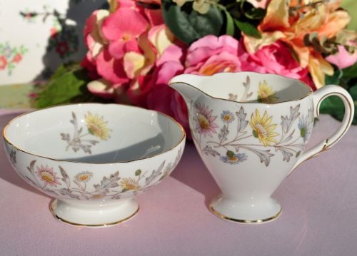 Foley Somerset Pretty Floral Milk Jug and Sugar Bowl.1950s