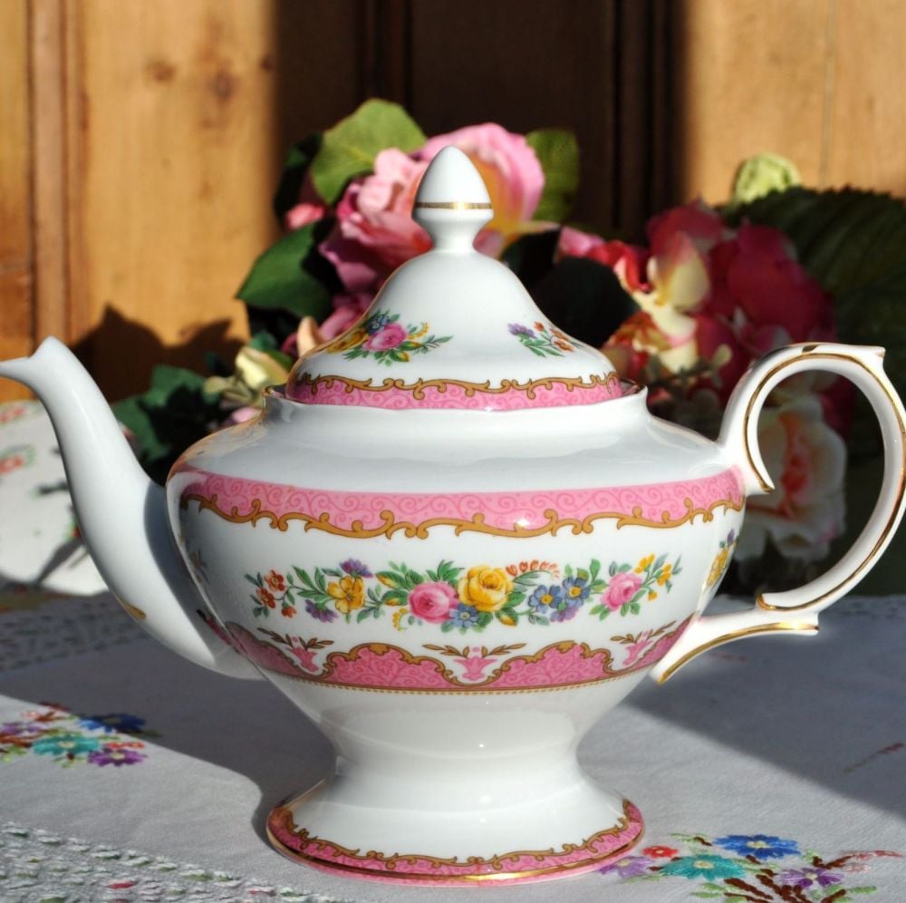 Crown Staffordshire Tunis Pink Teapot c.1930+
