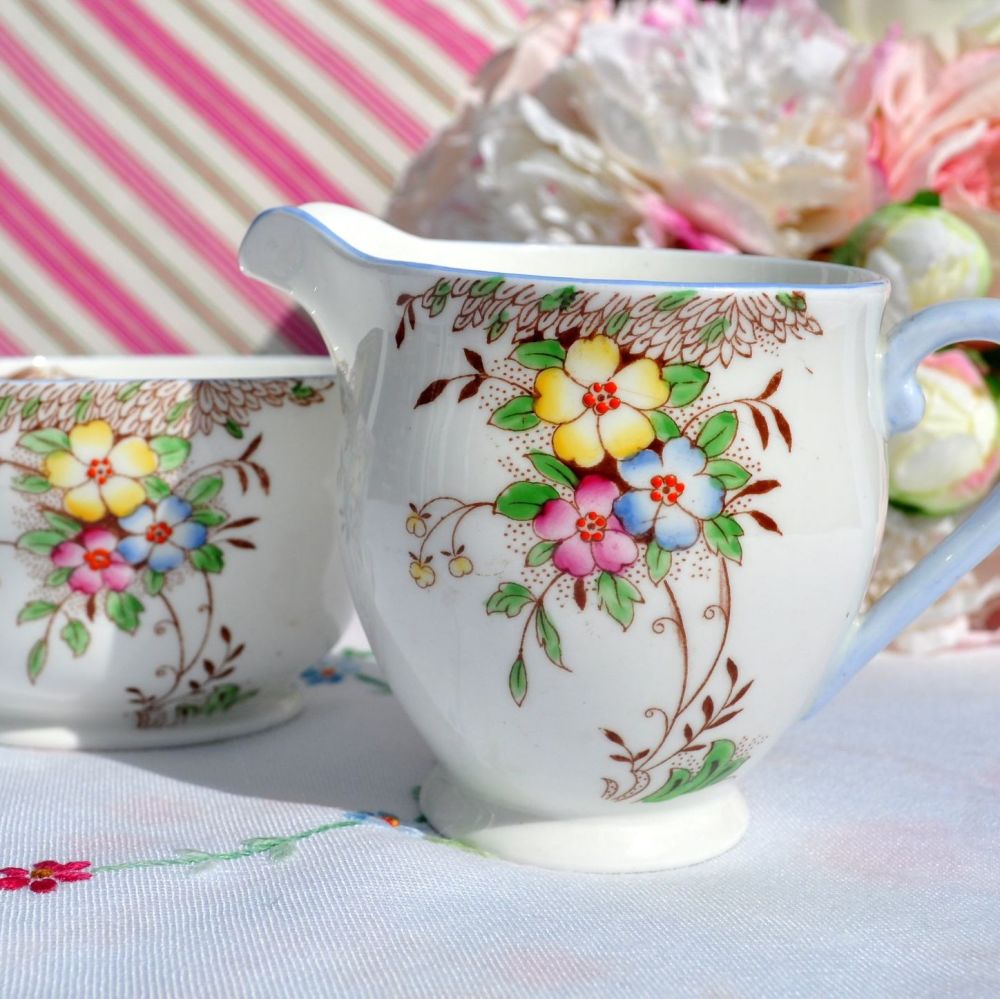 Hand painted flowers with orange centres