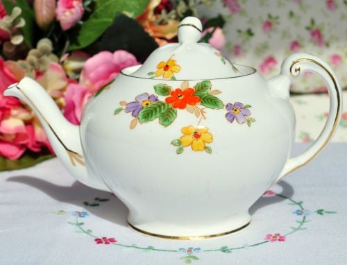 Tuscan China Hand Painted Art Deco Teapot