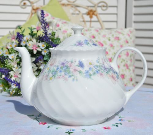 Wedgwood Angela Pastel Floral Large China Teapot