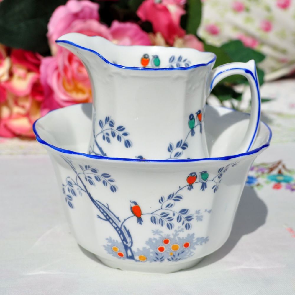 Foley China Little Birds Milk Jug and Sugar Bowl c.1920s