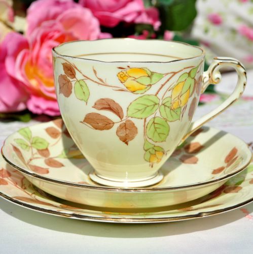 Royal Grafton Rose Bud China Teacup Trio c.1950+