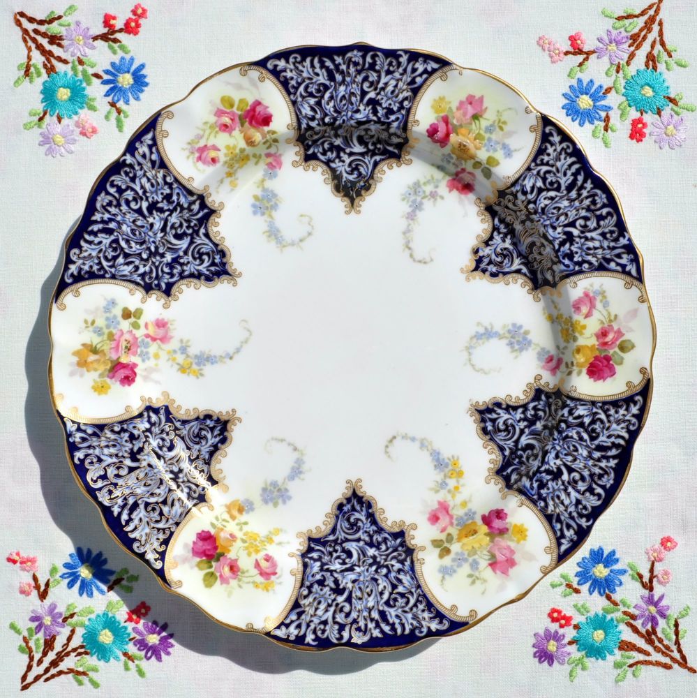 Antique Royal Worcester Floral Bone China Plate c.1897