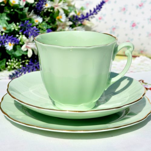 Glade Green Bone China Tea Trio c.1950s