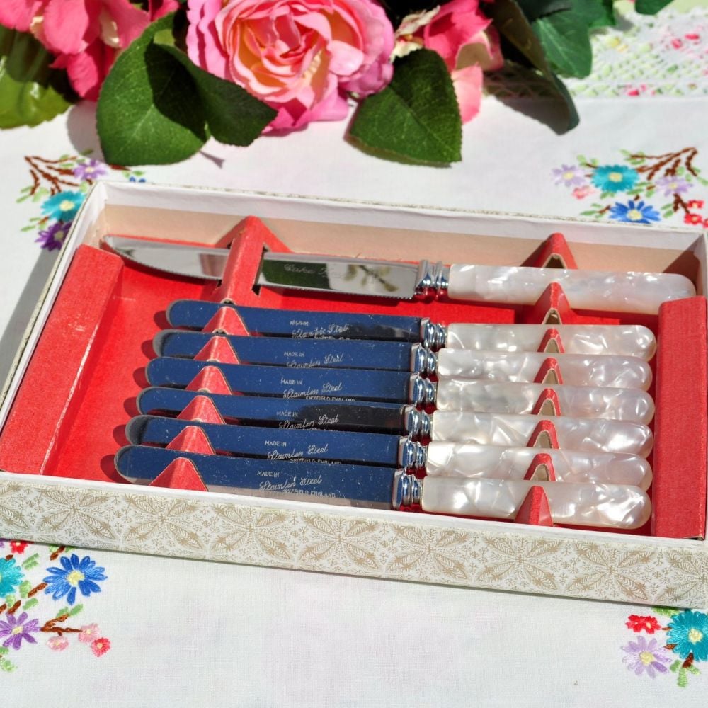 Stainless Steel 7 Piece Cake Knife Set c.1950s