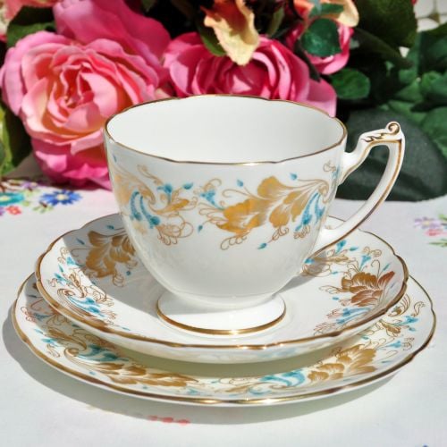 Coalport Strange Orchid Bone China Teacup Trio