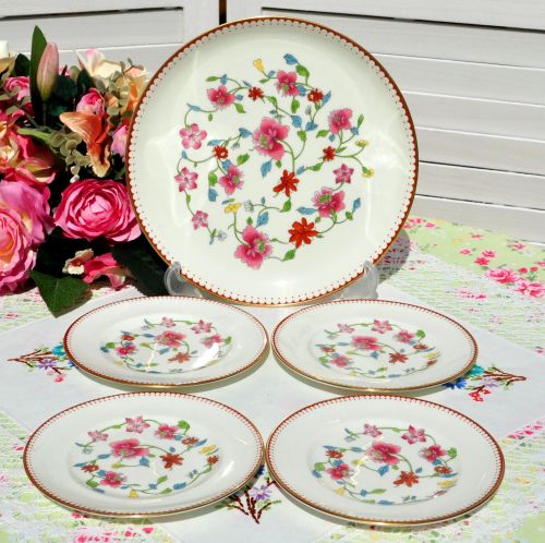 Royal Worcester Astley 5 Piece Cake Plate Set c.1944-55