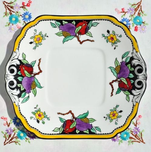 Art Nouveau Hand Painted Bread and Butter, Cake, Sandwich Plate c.1891-1900