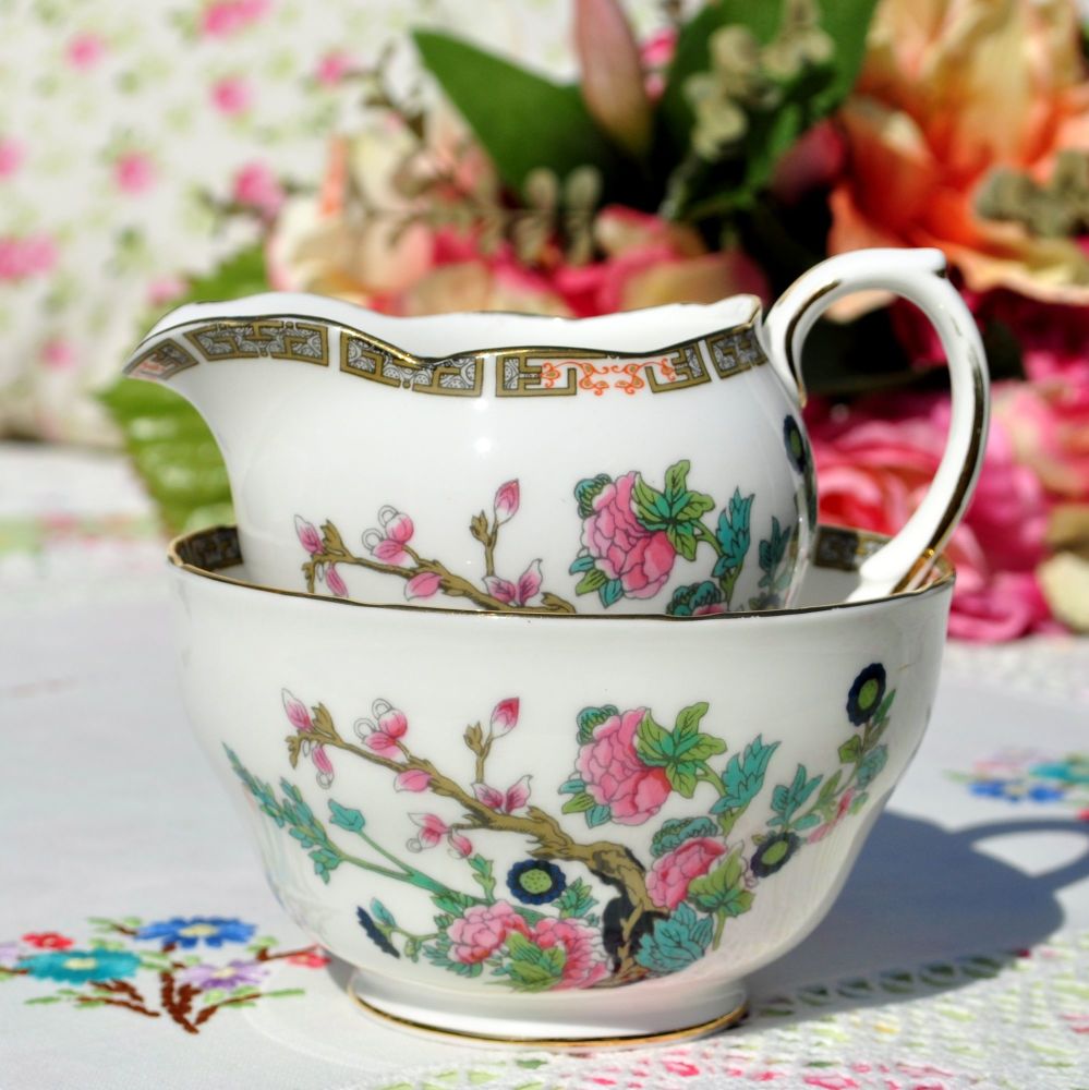 Duchess Indian Tree Pattern Milk Jug & Sugar Bowl c.1960s