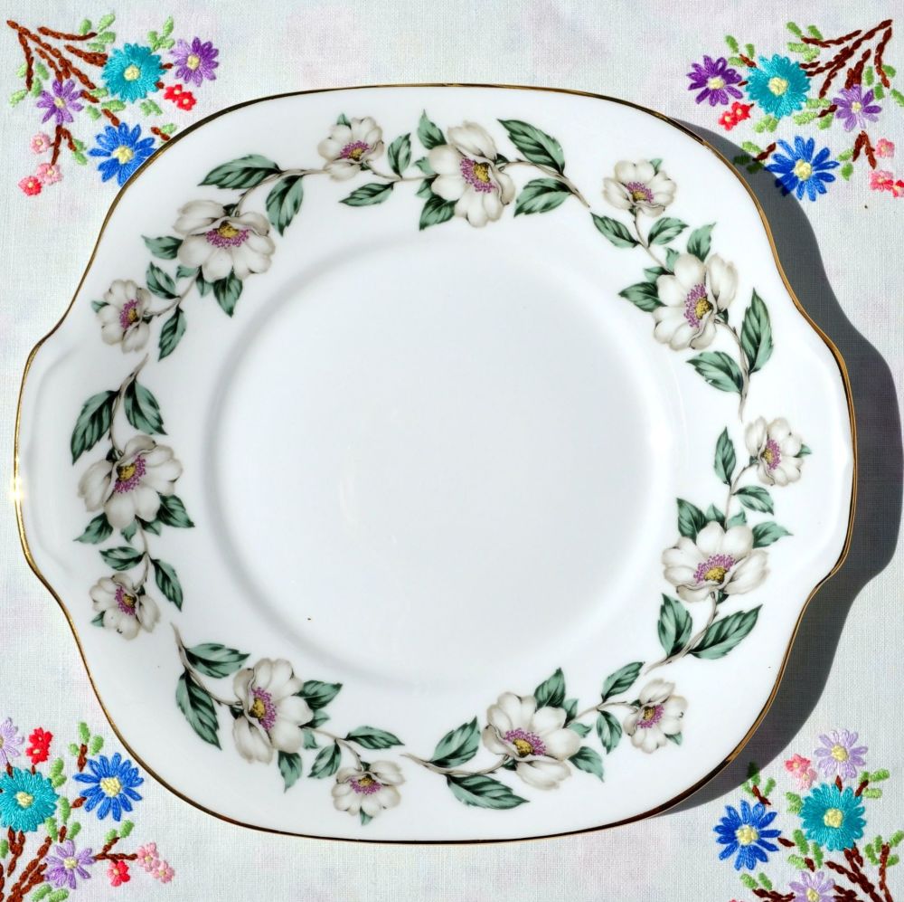 Crown Staffordshire Pear Blossom Cake Plate c.1950s