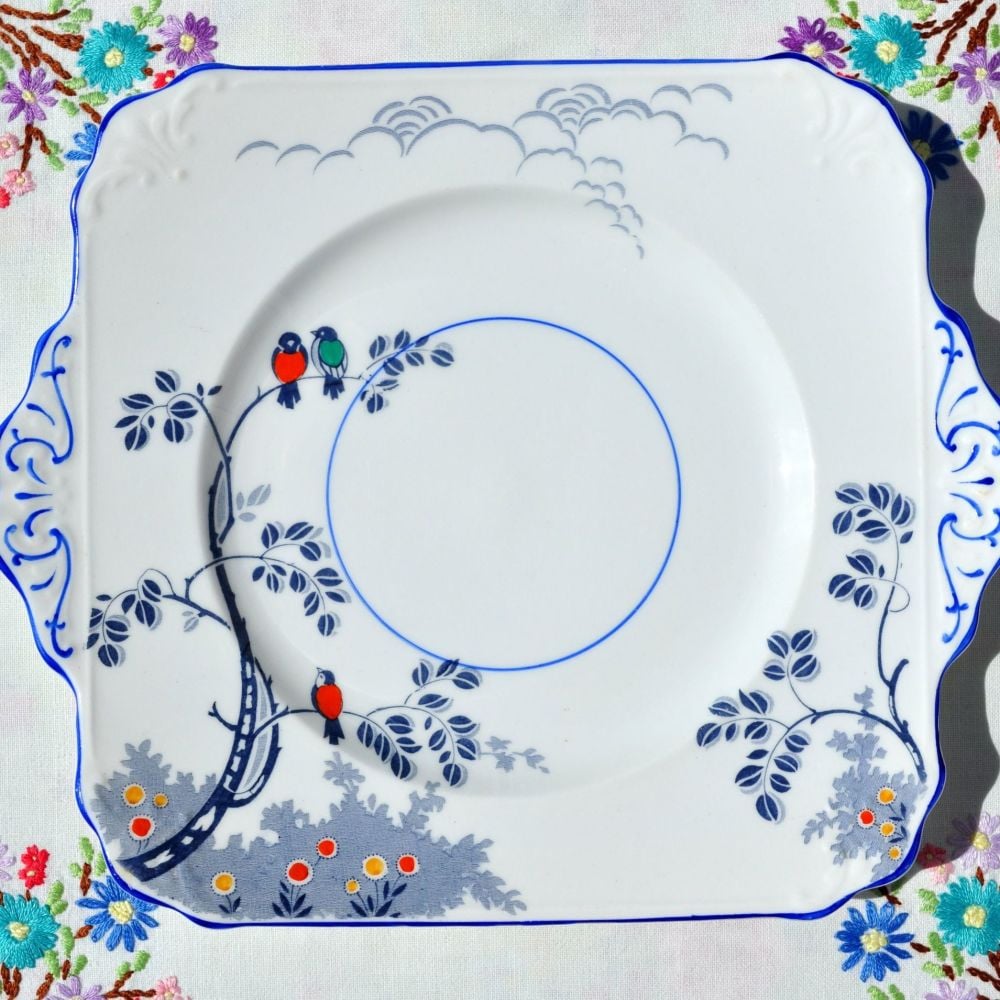 Foley China Little Birds Cake Plate c.1920s
