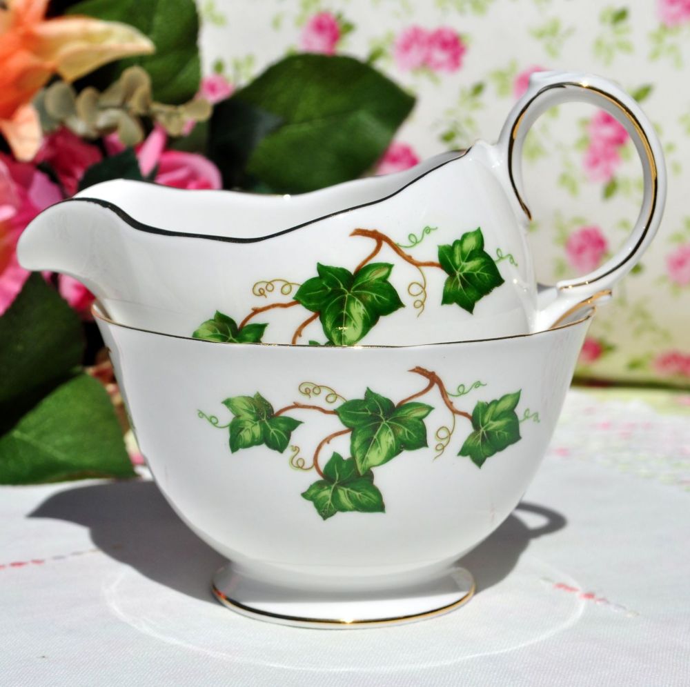 Colclough Ivy Leaf Milk Jug and Sugar Bowl c.1970s
