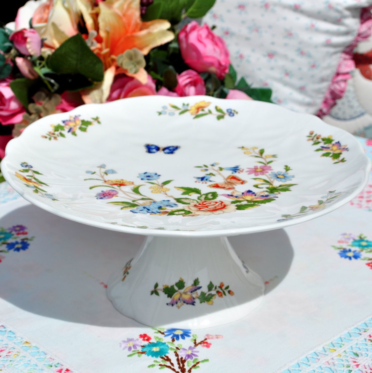 Aynsley Cottage Garden Pedestal Cake Comport Stand