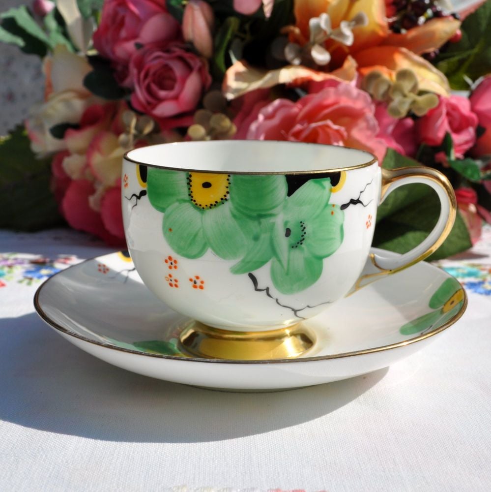 Paragon Art Deco Hand Painted F1997 Teacup and Saucer c.1925+