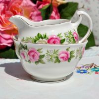 Colclough Pink Roses Milk Jug and Sugar Bowl