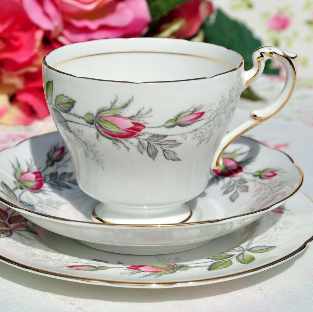 Cup, Saucer & Side Plate Vintage Paragon Bridal Rose Trio 