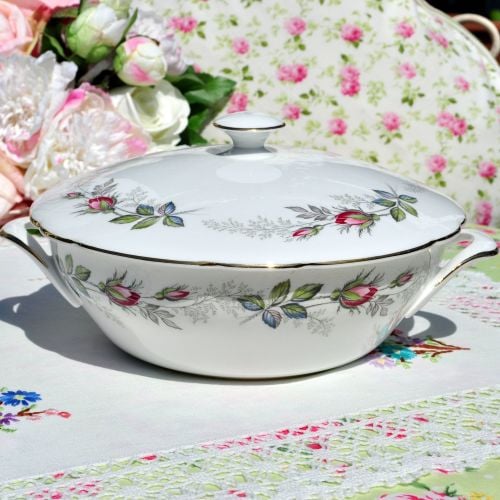 Paragon Bridal Rose Covered Serving Dish c.1957+