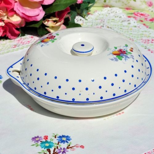 Copeland Spode Polka Dot Food Warming Dish c.1930's
