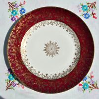 Antique Meakin Sol Red and Gold Dinner Plates c.1912+