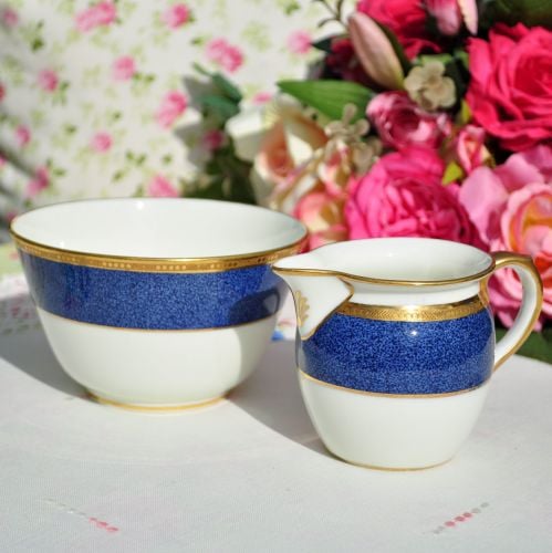 Antique Cauldon Bone China Milk Jug & Sugar Bowl c.1900's