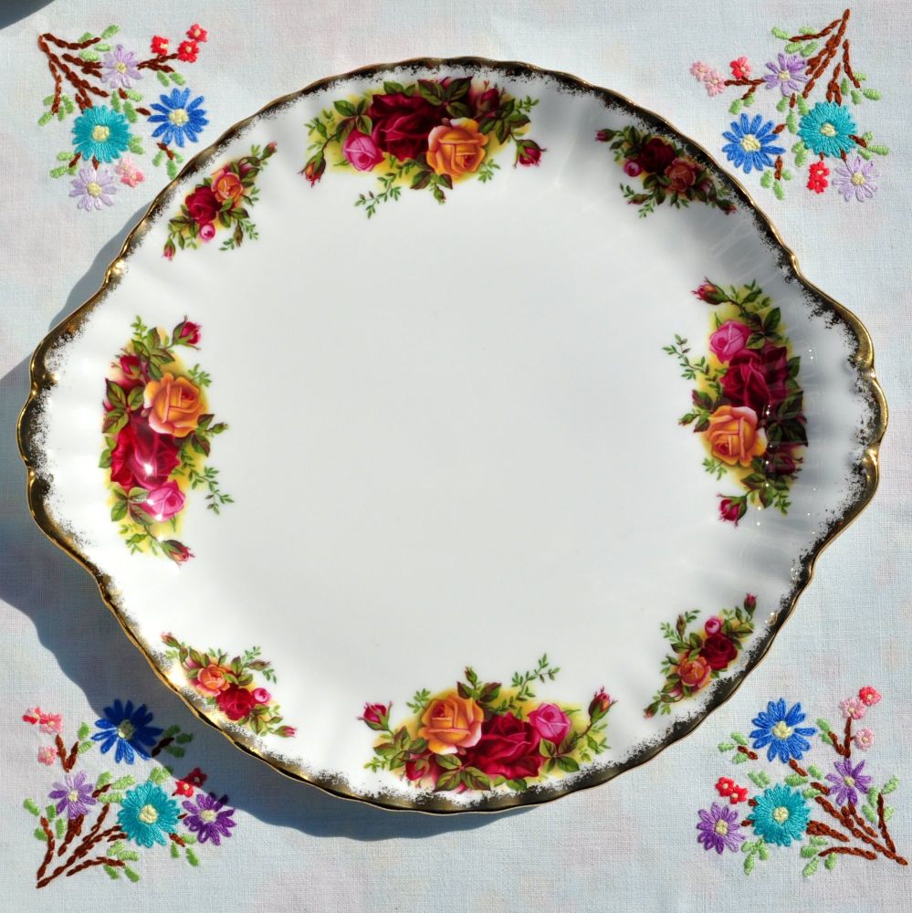 Royal Albert Old Country Roses Cake Plate c.1962+
