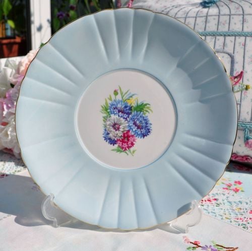 Royal Grafton Cornflower Blue Glazed Cake Plate
