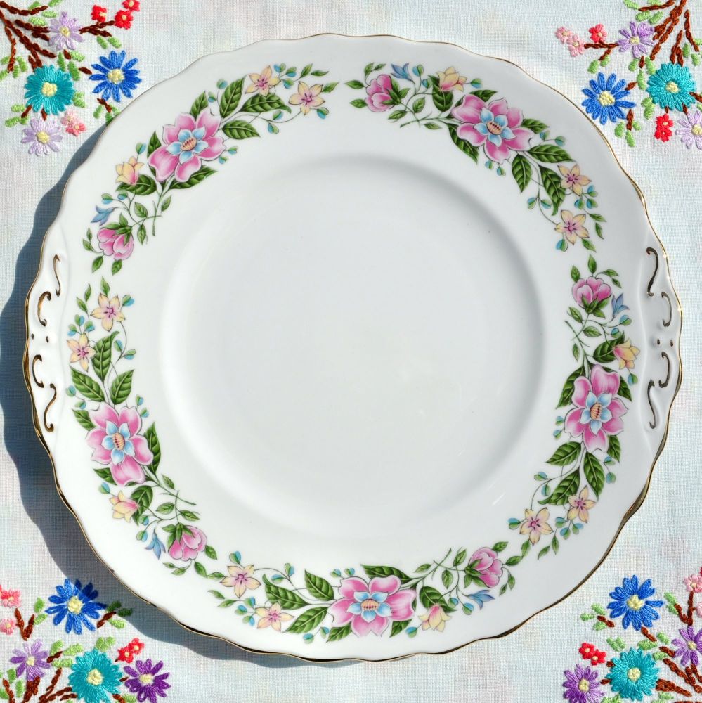 Colclough Floral Border Cake Plate c.1960's