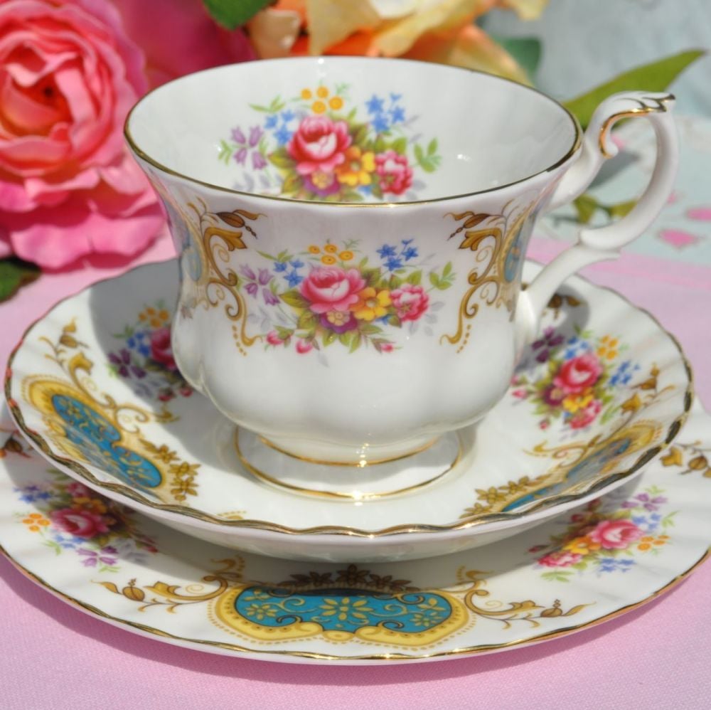 Royal Albert Berkeley Vintage China Tea Cup Trio c.1970s