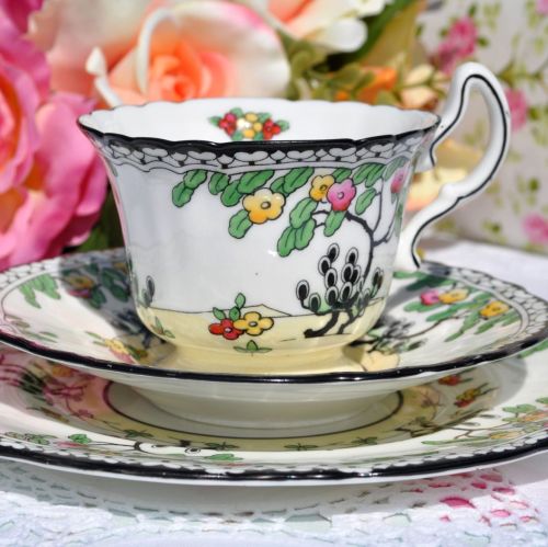 Royal Doulton Art Deco Hand Painted Vintage Tea Trio c.1929