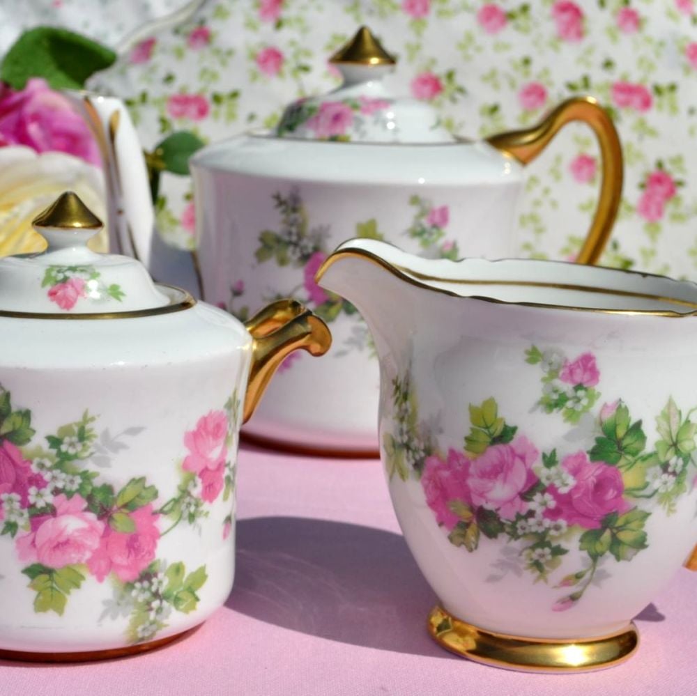 Stanley 1930s Old English Roses Teapot Set
